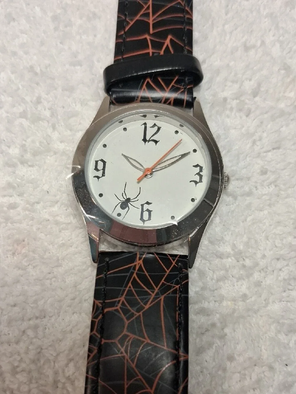 Spiderweb Leather Strap Watch - Unbranded